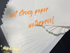 Bira etiketi için 65 gram beyaz su geçirmez, tek tarafla kaplanmış ıslak kağıt