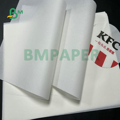30gm 50gm Beyazlanmış 100% Gıda Kaliteli Hamburg için yağ geçirmez Kağıt 11 x 17 inç sarılmış