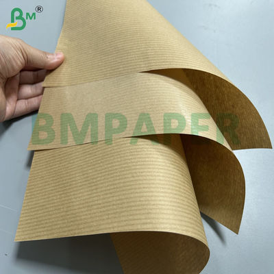 60g 70g Gıda torbaları için geri dönüştürülmüş uzun lif ribbed kraft kağıt ruloları 70cm 80cm