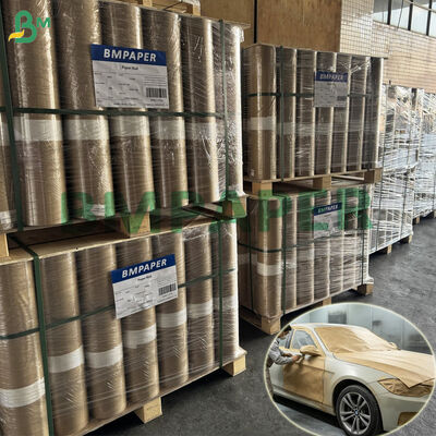 Otomotiv Boyama İçin 50gsm Kraft Sprey Maskeleme Kağıdı Su Geçirmez 60cm x 50m