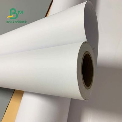 92 Parlaklık 24'' x 300ft 20lb CAD Bond Kağıt Kaplamasız Beyaz Rulo