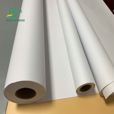 92 Parlaklık 24'' x 300ft 20lb CAD Bond Kağıt Kaplamasız Beyaz Rulo