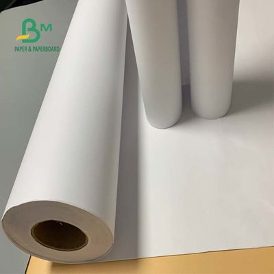 92 Parlaklık 24'' x 300ft 20lb CAD Bond Kağıt Kaplamasız Beyaz Rulo