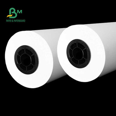 % 92 Beyazlık 80gsm Plotter Kağıt Rulosu, CAD Plotter 24 '' X 150ft için Düz Beyaz Kağıt Rulosu