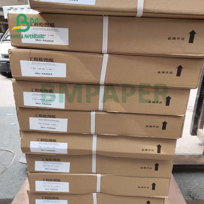 Mühendislik Çizimi İçin 80gsm Yüksek Sıcaklık CAD Plotter Kağıt Rulosu 508mm