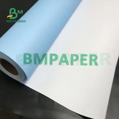 80gsm 20lb Tek Taraflı / Çift Taraflı Mavi Plotter Kağıt Rulosu Dijital Baskı