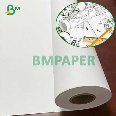 2'' Çekirdek Beyaz Mürekkep Püskürtmeli Mühendislik Kağıdı 20# CAD Bond Rulo 24'' x 300ft