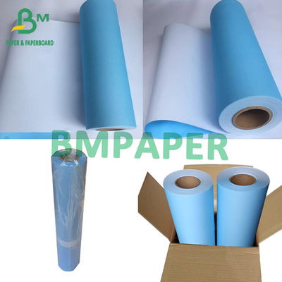 80 gramlık mürekkep jeti yazıcı kağıdı bir tarafta mavi, bir tarafta beyaz 880mm X 50m 100m 150m Roll Core 2&quot;