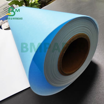 80gr Mavi Kağıt Rulo Beyaz Arka CAD Mühendislik Çizimi 880mm X 150m 3'' Core