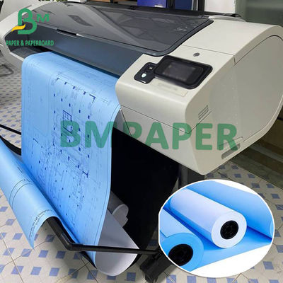 A0 A1 80gms Mavi Baskı Kağıdı Beyaz Sırt 50 Metre Rulo 2 inç çekirdekler, 5 Pcs Bir Karton