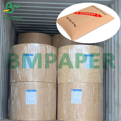 30 lb 40 lb güçlü patlama direnci Kahverengi Doğal Kraft Kağıdı Çimento torbaları için