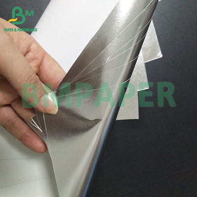 Toptan Metal Kağıt Vakum Gümüş Alüminize Nem Gücü Metal Kağıt İçki Etiket Kağıt Baskı