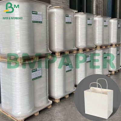 70gm Beyaz Beyaz Kraft Kağıt Bobin Genişliği 1100mm Alışveriş Çantaları için El Kağıdı