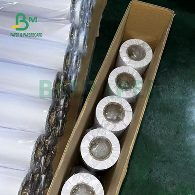 Mürekkep püskürtücüleri için 20lb kaplamamış CAD Kağıt Rulo 36' X 500' 3' Core Parlak Beyaz