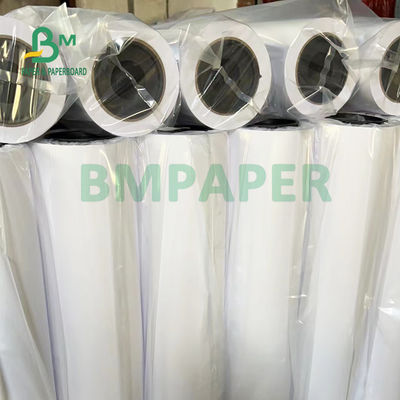 Mürekkep püskürtücüleri için 20lb kaplamamış CAD Kağıt Rulo 36' X 500' 3' Core Parlak Beyaz