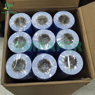 20LB 24&quot; Tek taraflı Parlak Mavi Mor CAD Plotter Mühendislik Tahvilleri Kağıt ruloları