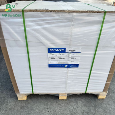 Etiket için 80gm Tek taraflı kaplı parlak beyaz sanat kağıdı 65 x 95cm