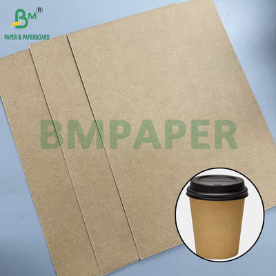 Kraft Board 320g + 20g PE Doğal Kahverengi Gıda Kupası Kağıdı 32&quot; Makaralar 3&quot; Çekirdek 32 1 Metre Dış Diametresi