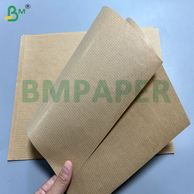 60g 70g Gıda torbaları için geri dönüştürülmüş uzun lif ribbed kraft kağıt ruloları 70cm 80cm