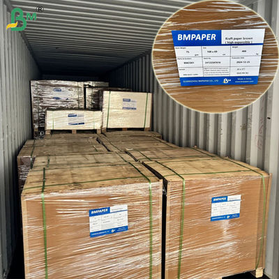 75gsm 80gsm Çimento Torbaları İçin Kahverengi Kraft Kağıt 65 x 100cm Esneyebilir