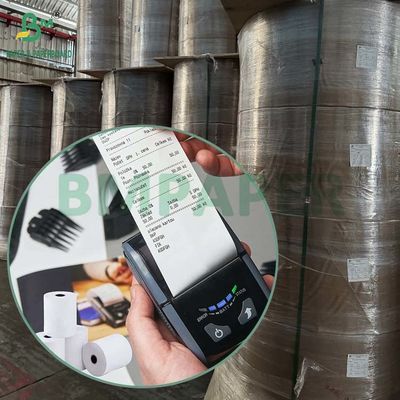 80GSM 90GSM Üst kaplamalı doğrudan termal kağıt kasaya kayıtlı rulolar 490MM