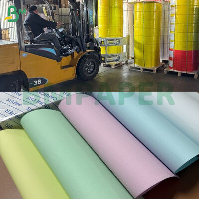 57gsm 60gsm NCR Karbonsuz Kağıt Ruloları 12 inç Rulolar, CB Beyaz CFB Mavi CF Canario