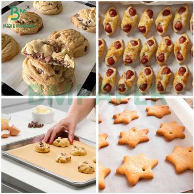 35gsm 40gsm Fırın Kullanımı İçin Yağ Geçirmez Yapışmaz Parşömen Kağıdı Rulosu