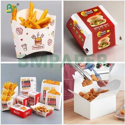 Kit 6 Yağ karşıtı Gıda sınıfı karton 275g 300g patates kızartması ambalajı için