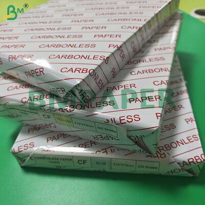 80gm NCR CFB Sarı Pembe Dijital Baskı için Karbonsuz Kağıt 216 x 279mm